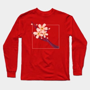 Cherry Plum Blossom Flower Sakura Chinese Japanese Long Sleeve T-Shirt